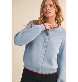 &Merci Sweater Cardigan with Contrast Stitch