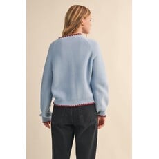 &Merci &Merci Sweater Cardigan with Contrast Stitch