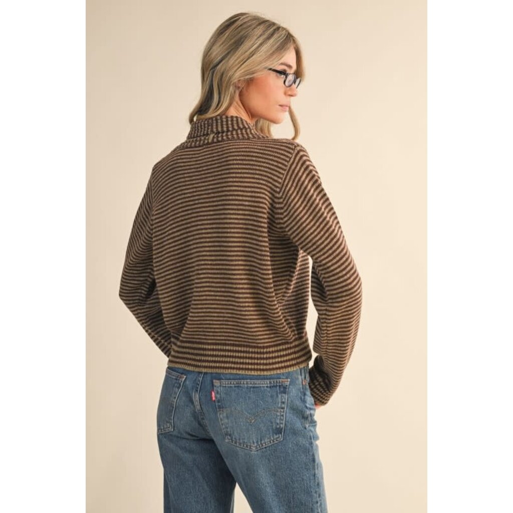 &Merci &Merci Striped Tying Neck Sweater
