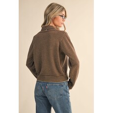 &Merci &Merci Striped Tying Neck Sweater