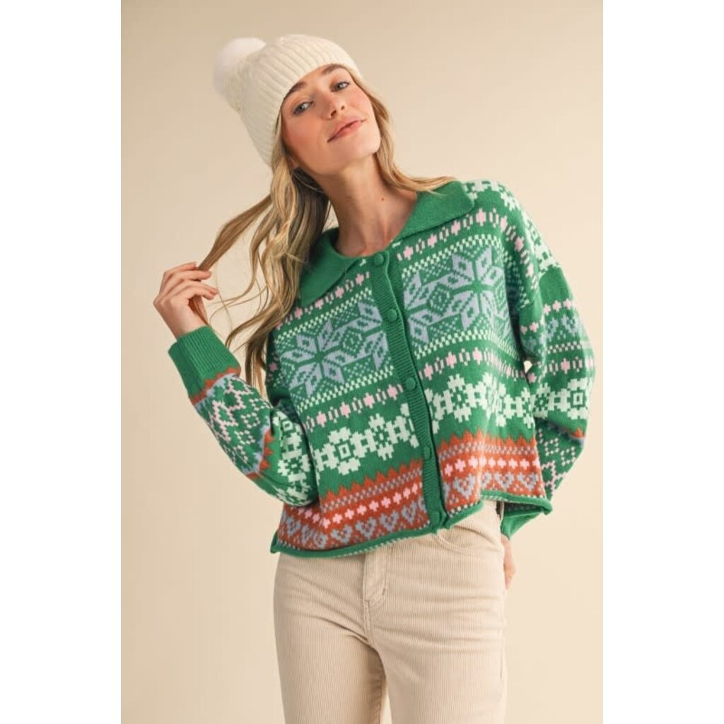&Merci &Merci Fair Isle Sweater Cardigan