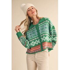 &Merci &Merci Fair Isle Sweater Cardigan
