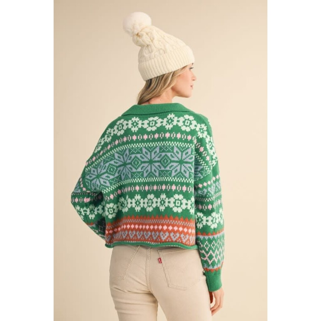 &Merci &Merci Fair Isle Sweater Cardigan