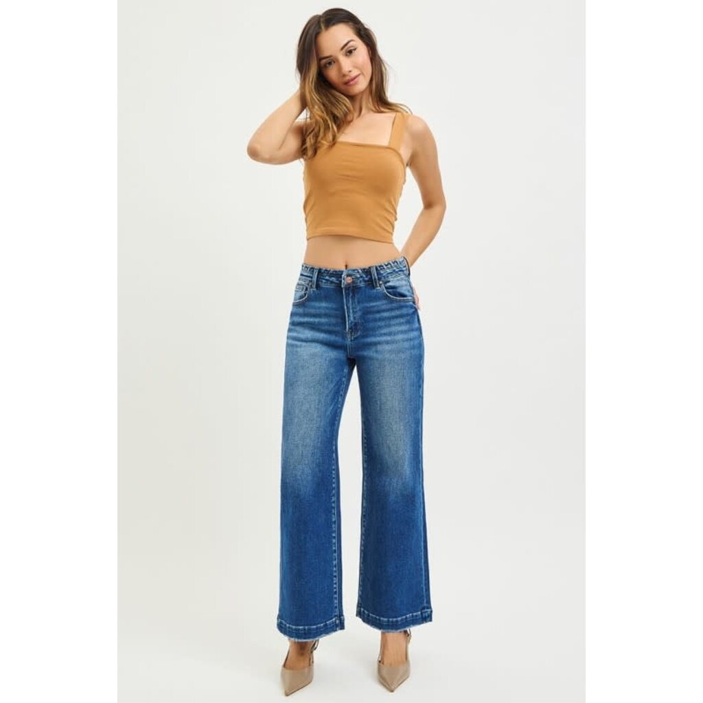 Risen Risen High Rise Wide Leg with Waistband Seam Detail