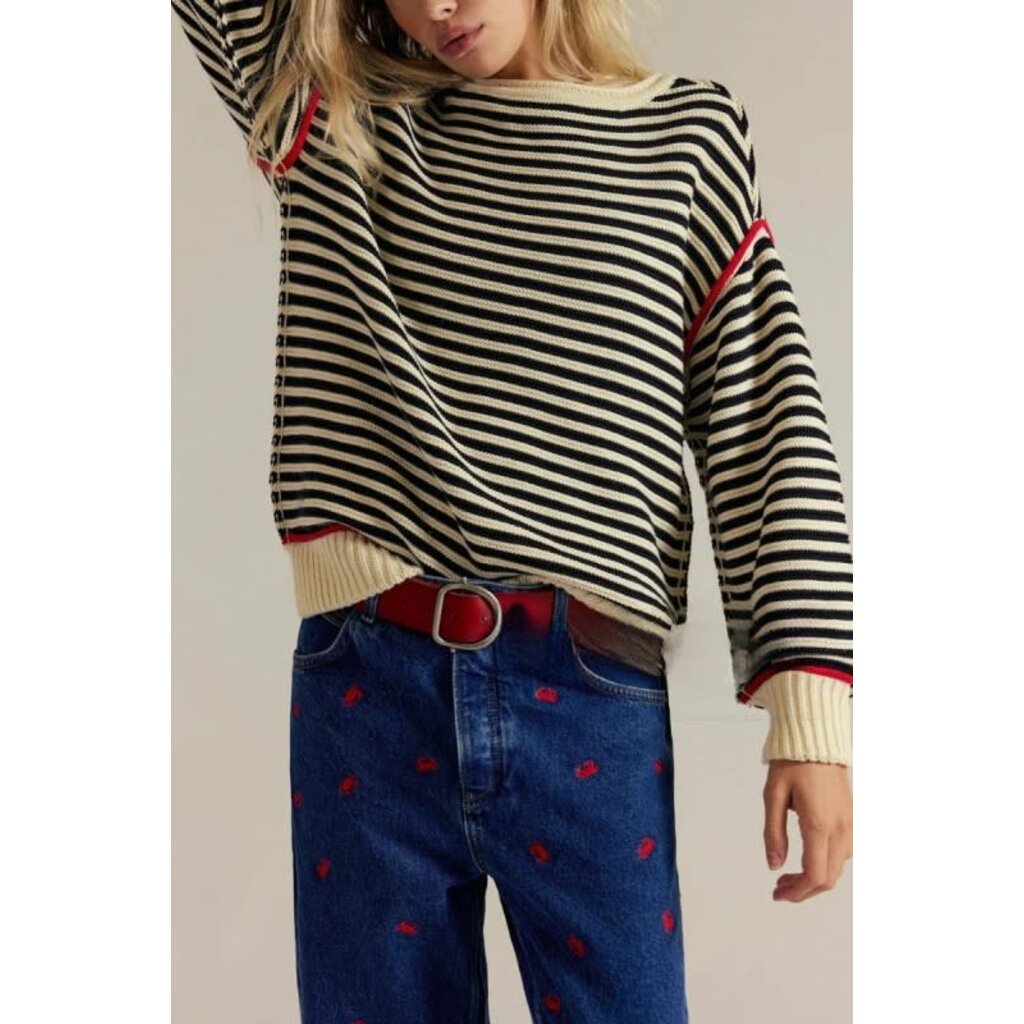Aiwee Fashion Aiwee Fashion Cozy Striped Oversized Pullover