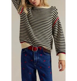 Aiwee Fashion Cozy Striped Oversized Pullover
