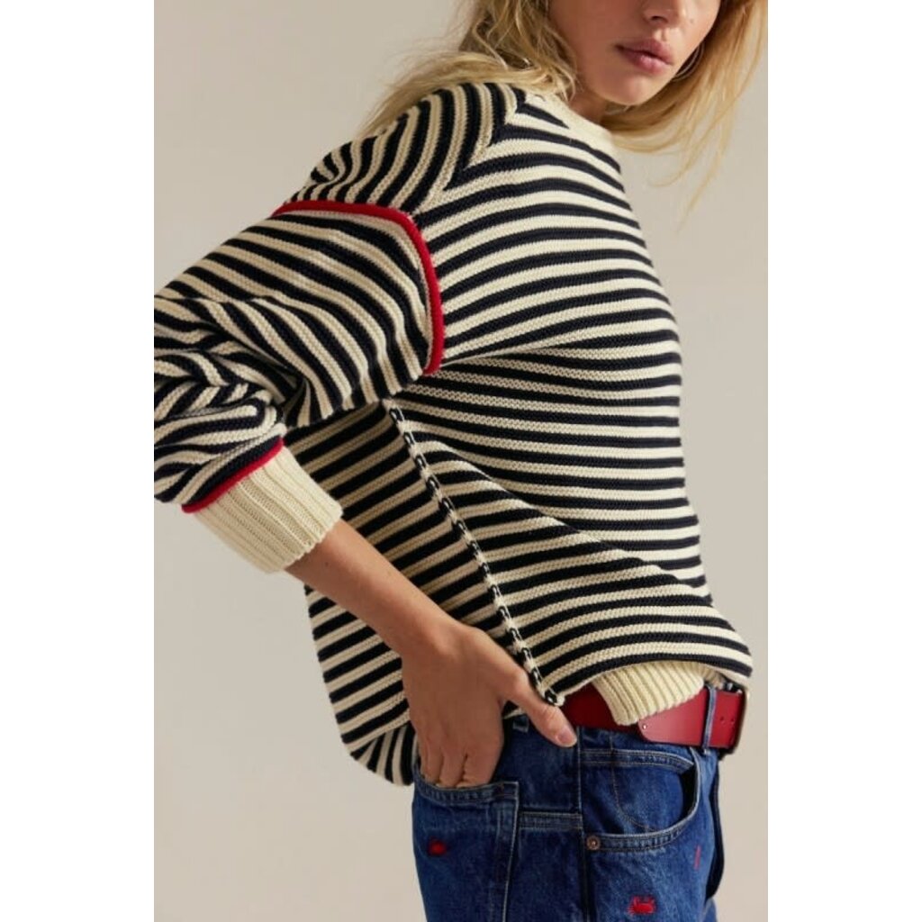 Aiwee Fashion Aiwee Fashion Cozy Striped Oversized Pullover