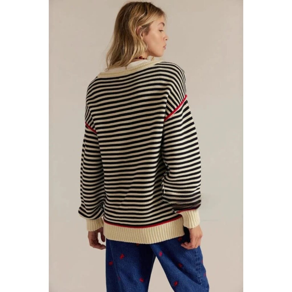 Aiwee Fashion Aiwee Fashion Cozy Striped Oversized Pullover