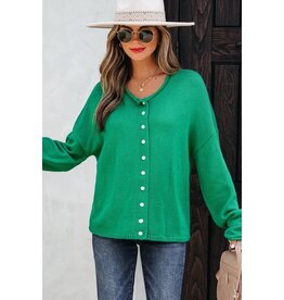 Aiwee Fashion Button Front Drop Shoulder Cardigan