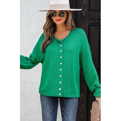 Aiwee Fashion Button Front Drop Shoulder Cardigan