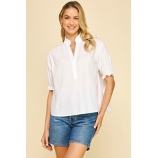 Pinch Pinch Balloon Sleeve Blouse Top