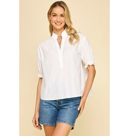 Pinch Balloon Sleeve Blouse Top