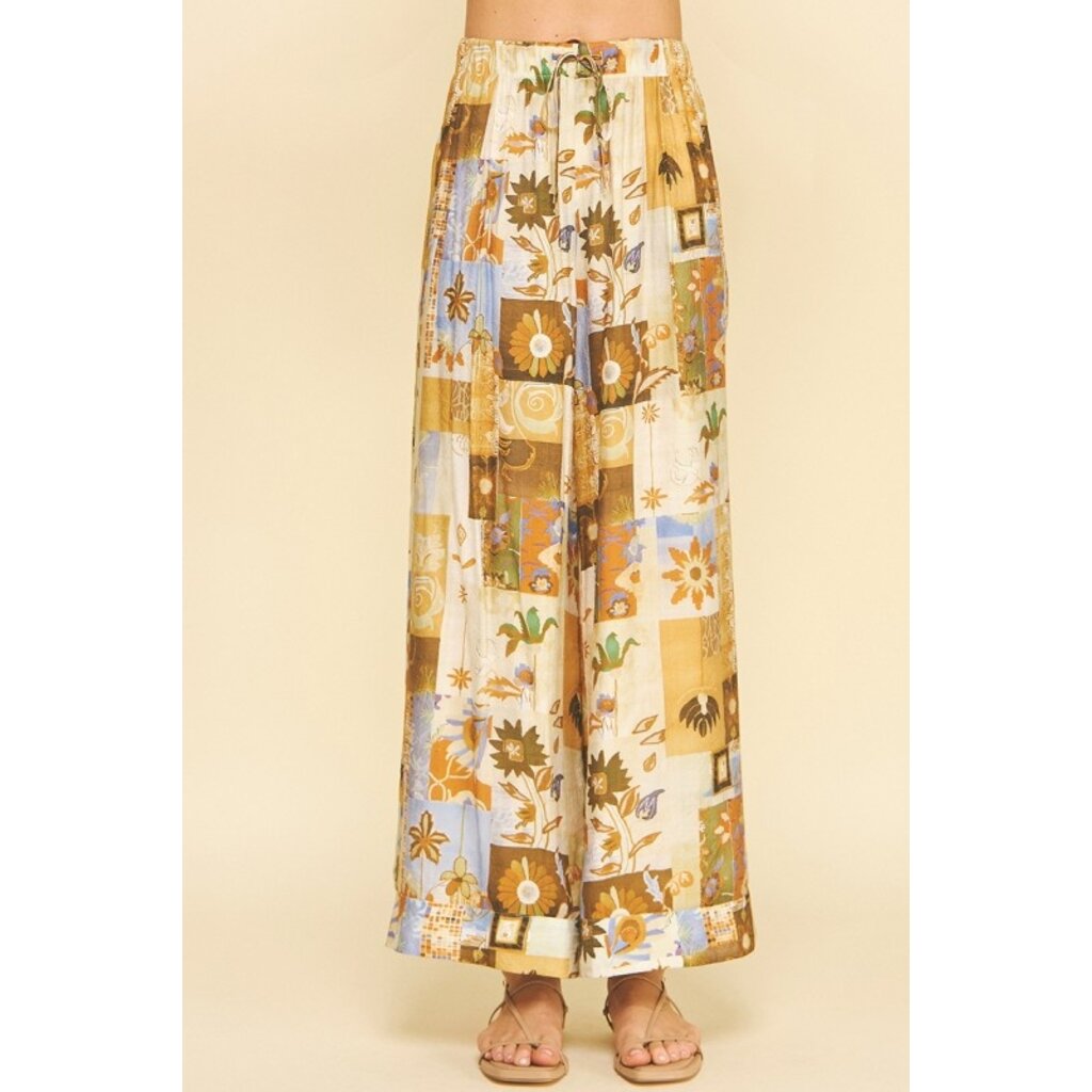 Pinch Pinch Print Wide Leg Pants