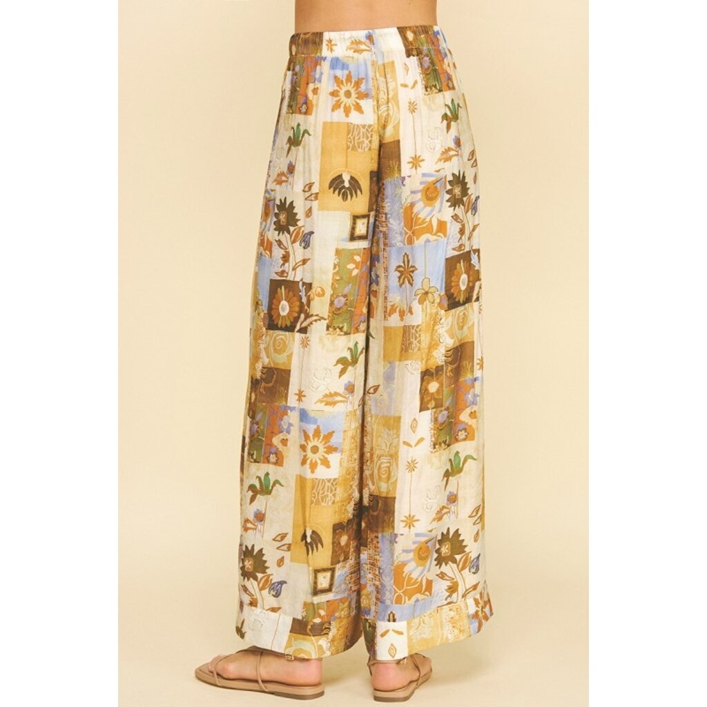 Pinch Pinch Print Wide Leg Pants