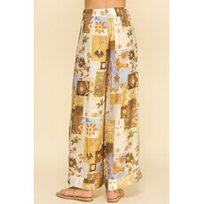 Pinch Pinch Print Wide Leg Pants
