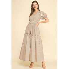 Pinch Pinch Striped Tiered Maxi Dress
