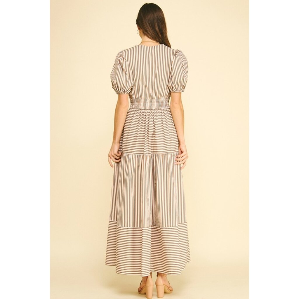 Pinch Pinch Striped Tiered Maxi Dress