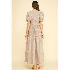 Pinch Pinch Striped Tiered Maxi Dress