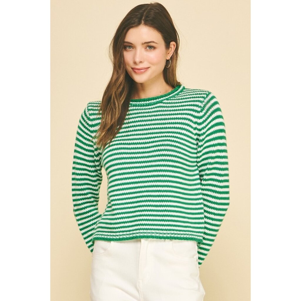 Pinch Pinch Striped Crew Neck Sweater