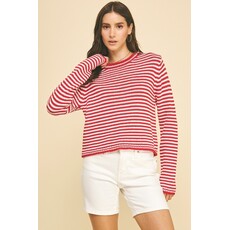Pinch Pinch Striped Crew Neck Sweater