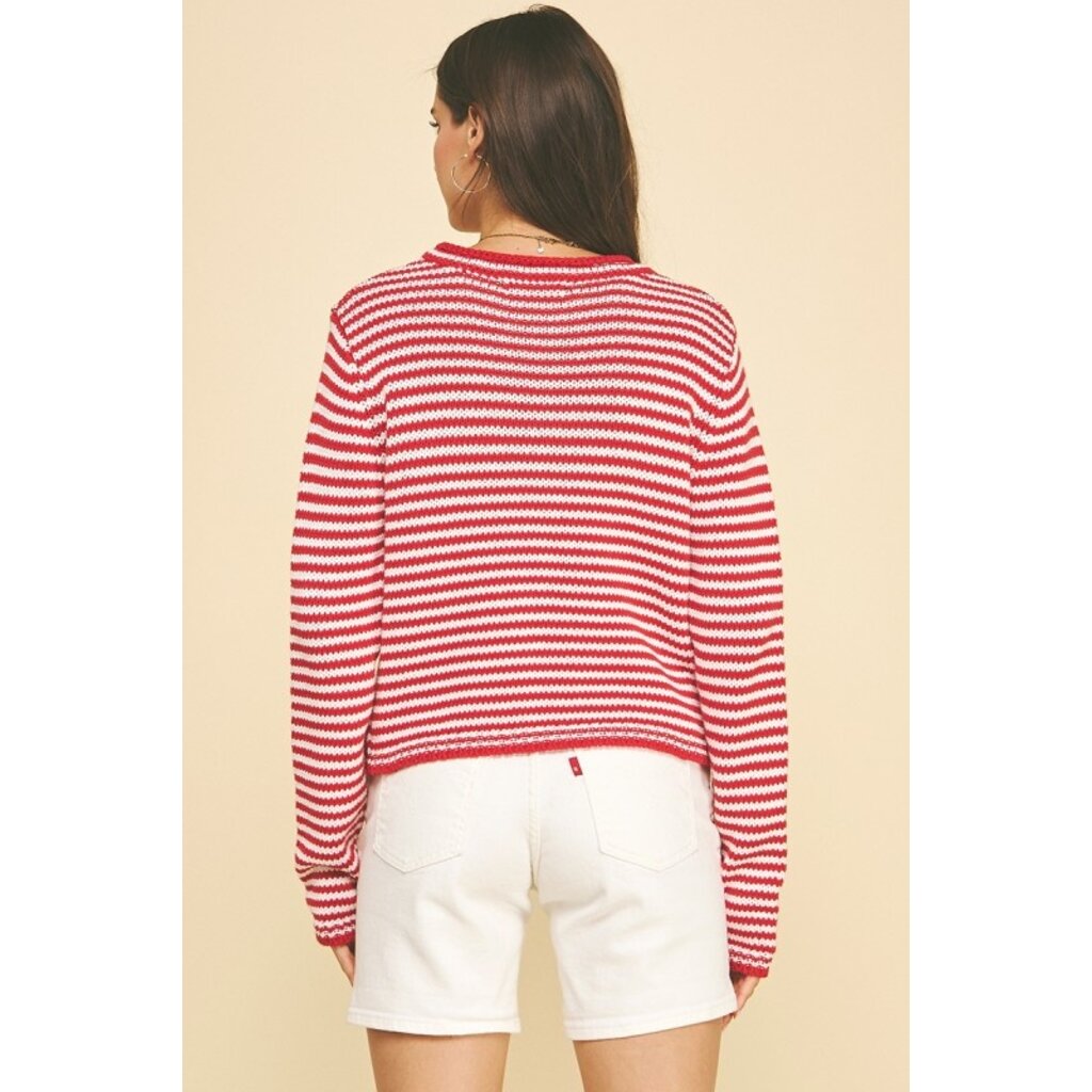 Pinch Pinch Striped Crew Neck Sweater