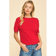 Pinch Pinch Raw Edge Knit Sweater