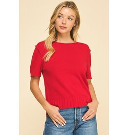 Pinch Raw Edge Knit Sweater