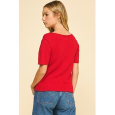 Pinch Pinch Raw Edge Knit Sweater