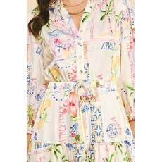 Pinch Pinch Print Button Down Maxi Dress