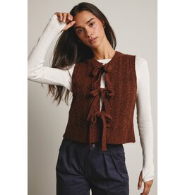 Forte Cable Knit Bow Tie Sweater Vest