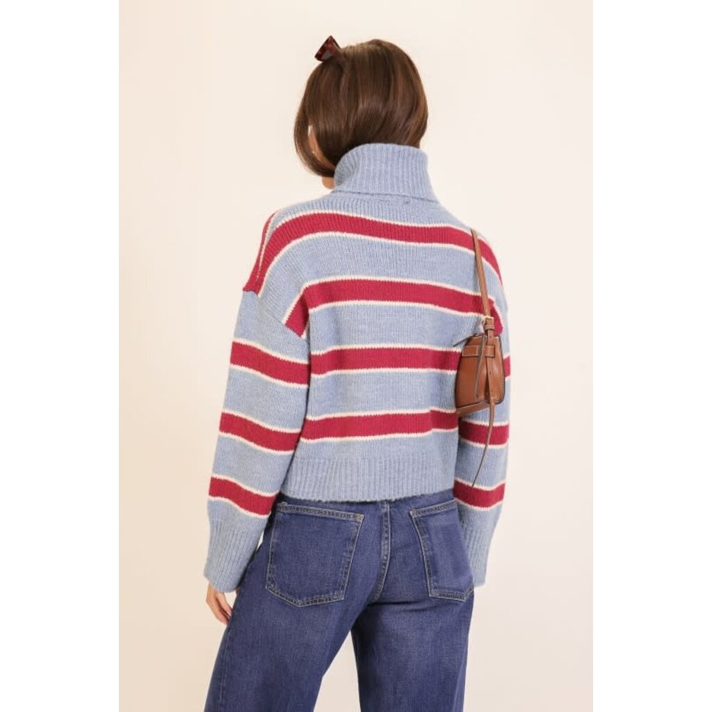 Lumiere Lumiere Coastal Stripe Turtleneck Sweater