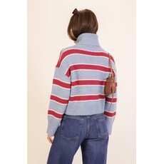 Lumiere Lumiere Coastal Stripe Turtleneck Sweater