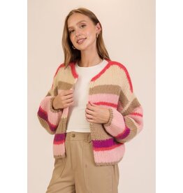 Lumiere Striped Cozy Knit Cardigan