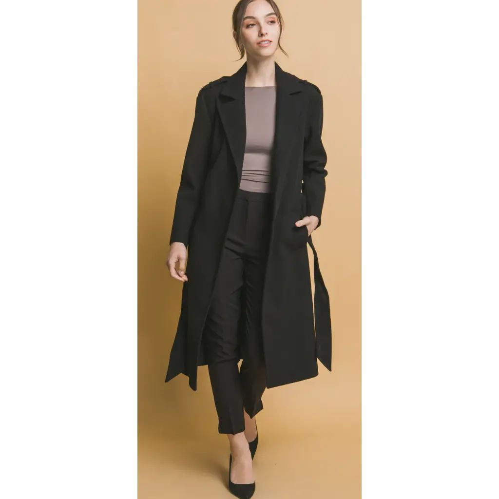 Love Tree Love Tree Tie Front Trench Coat