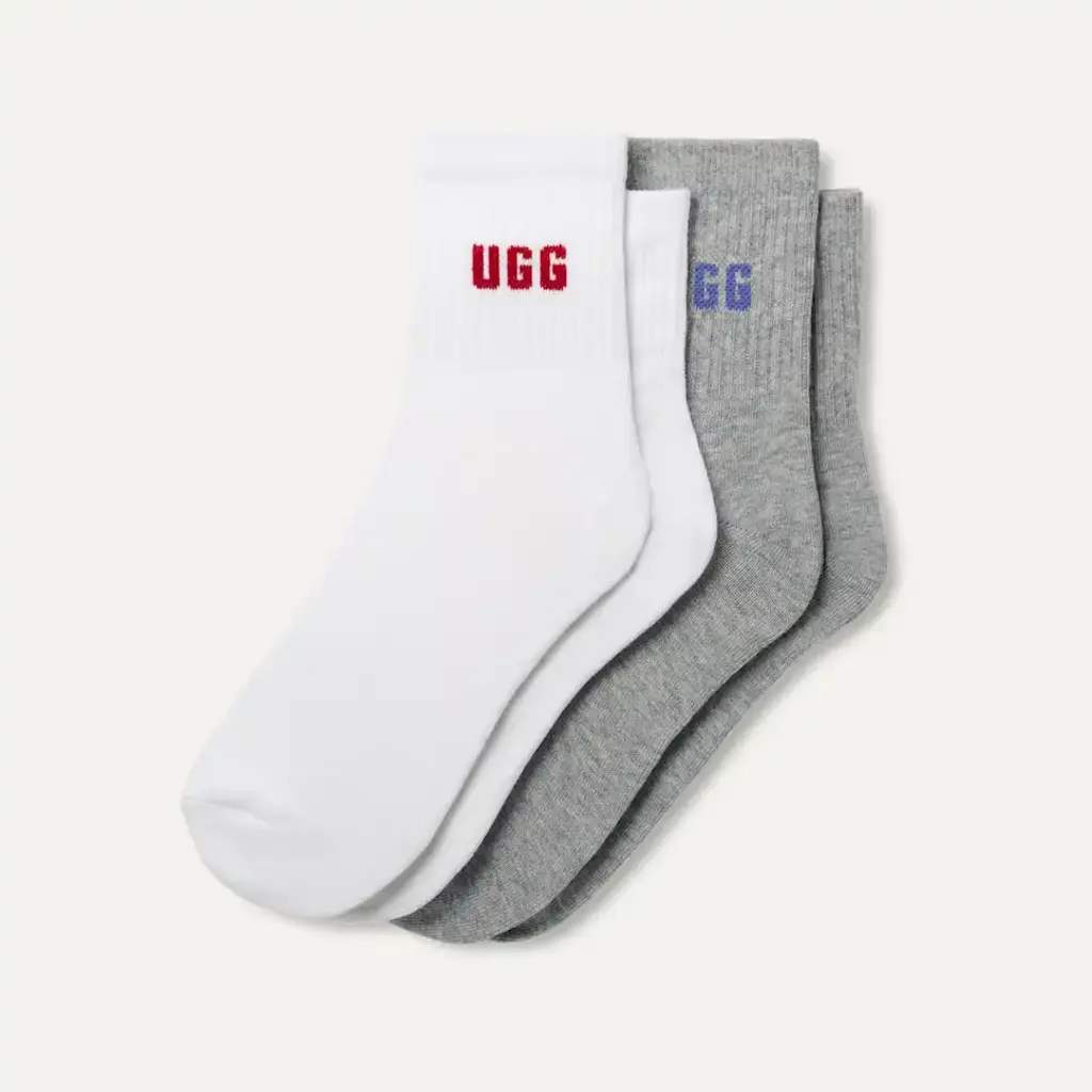 Ugg Ugg Quinlin Logo Quarter Sock 2 Pack