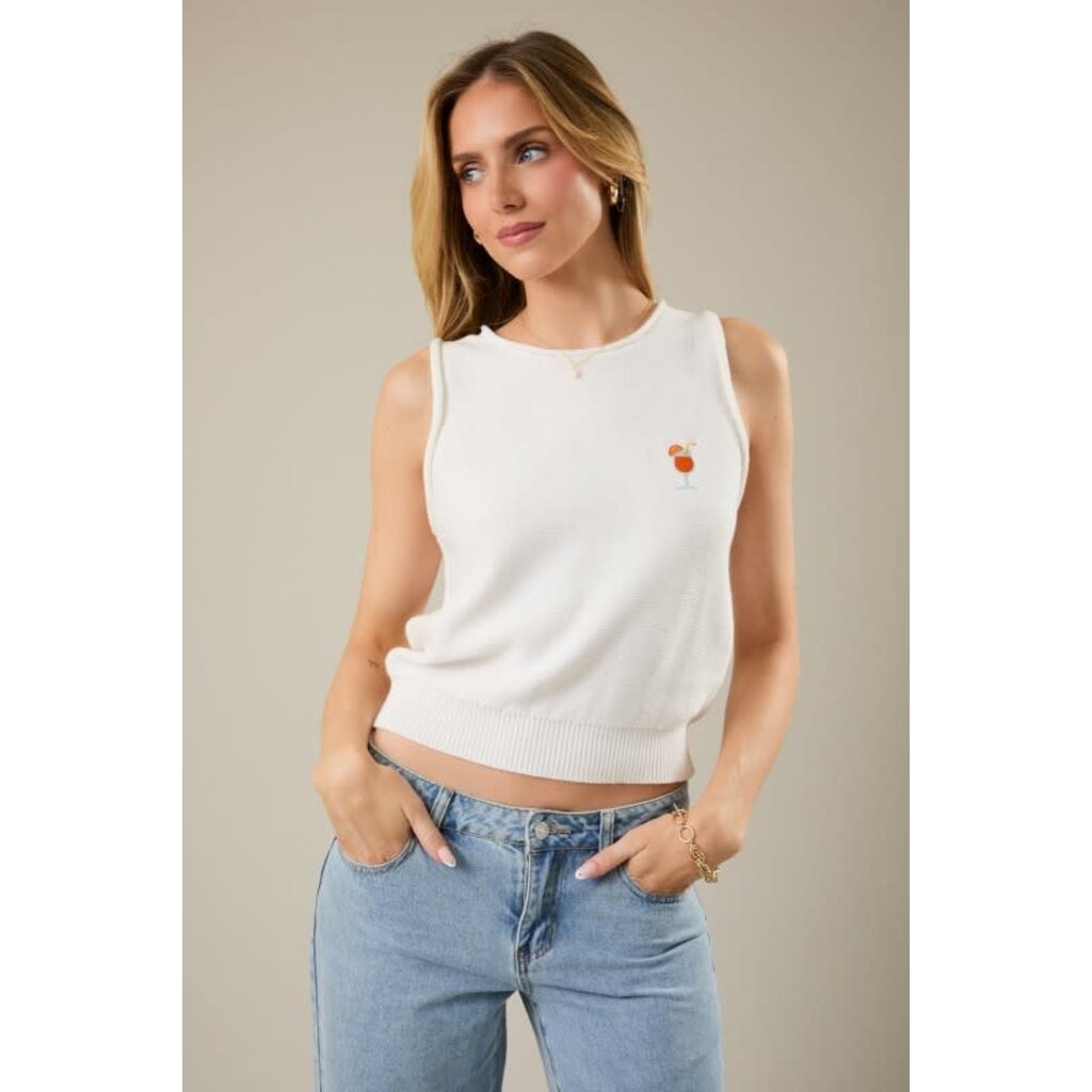 Sunday Edition Sunday Edition "spritz" Embroidered Sweater Vest