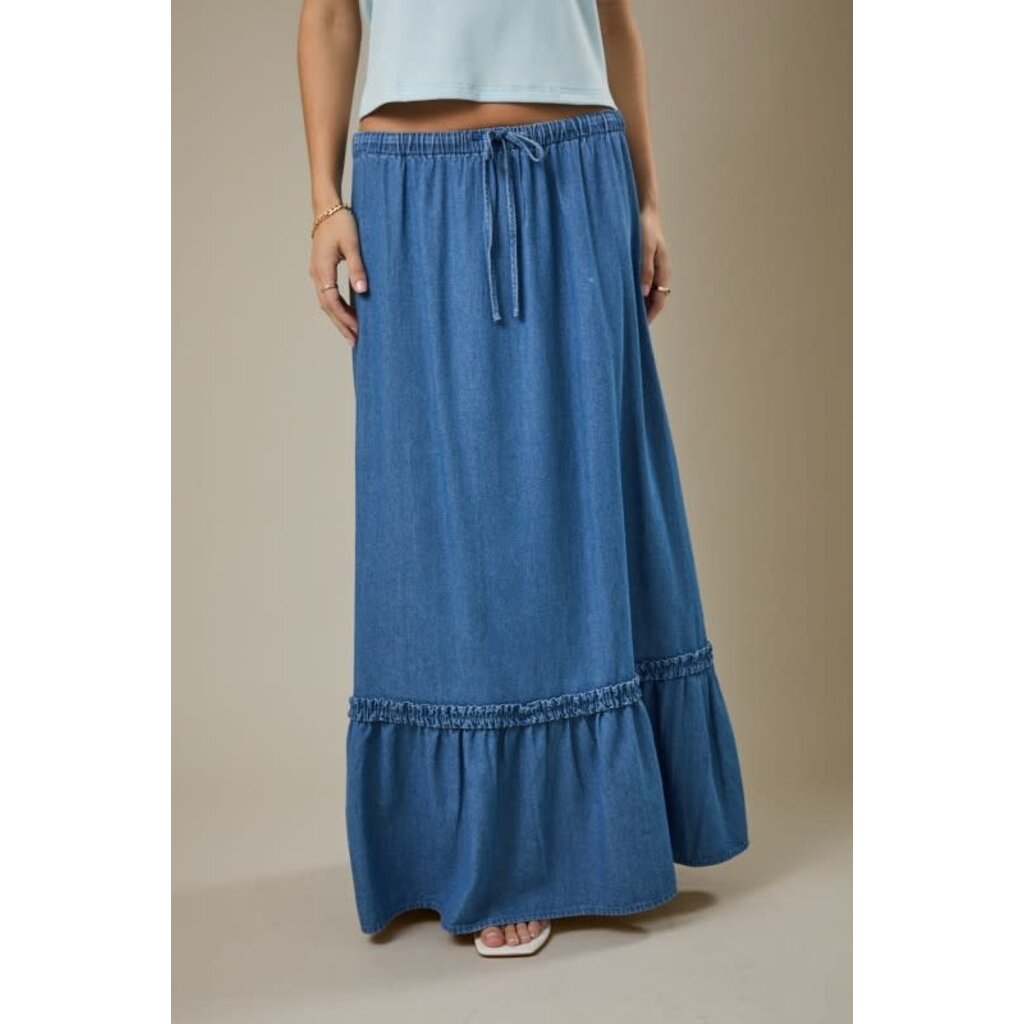 Sunday Edition Sunday Edition Tiered Denim Maxi Skirt