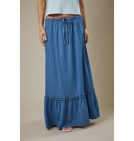Sunday Edition Tiered Denim Maxi Skirt