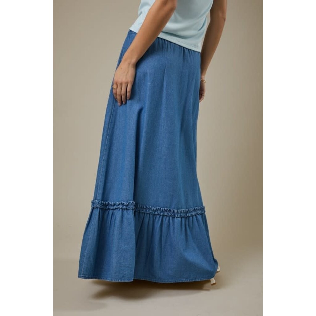 Sunday Edition Sunday Edition Tiered Denim Maxi Skirt