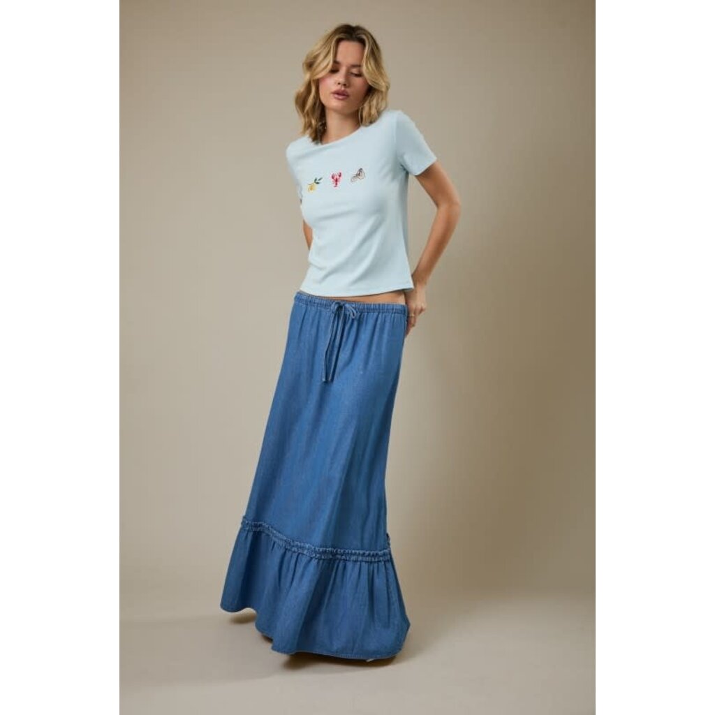 Sunday Edition Sunday Edition Tiered Denim Maxi Skirt
