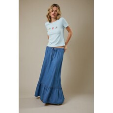 Sunday Edition Sunday Edition Tiered Denim Maxi Skirt