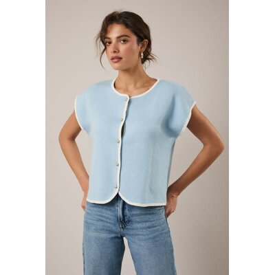 Sunday Edition Wide Shoulder Knit Top