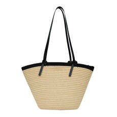 Cap Zone Cap Zone Vegan Leather Trim Tote Bag