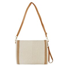 Cap Zone Cap Zone Boho Paper Straw Beach Front Flap Clutch Bag