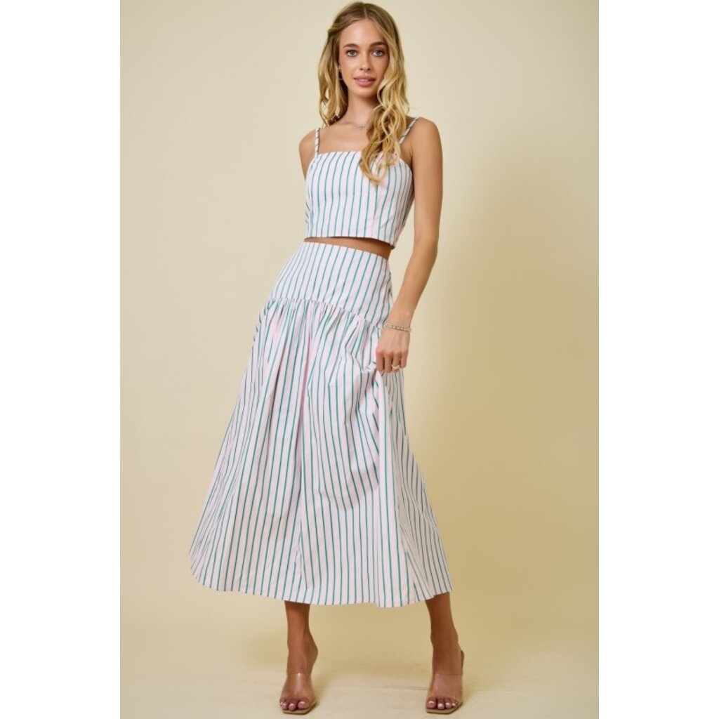 Day + Moon Day + Moon Stripe Flared Maxi Skirt