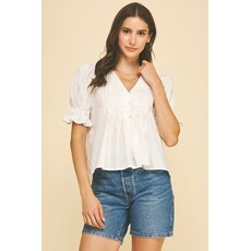 Pinch Pinch Button Down Blouse Top