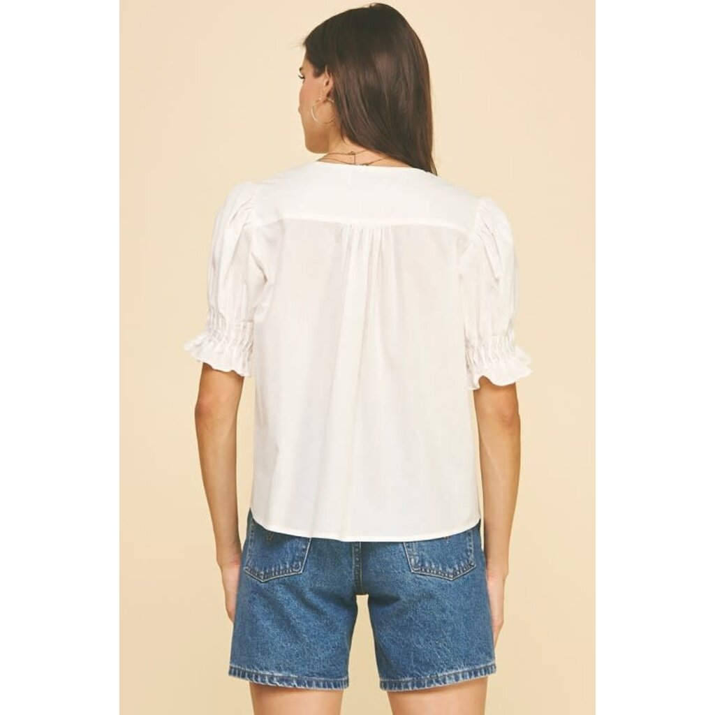 Pinch Pinch Button Down Blouse Top