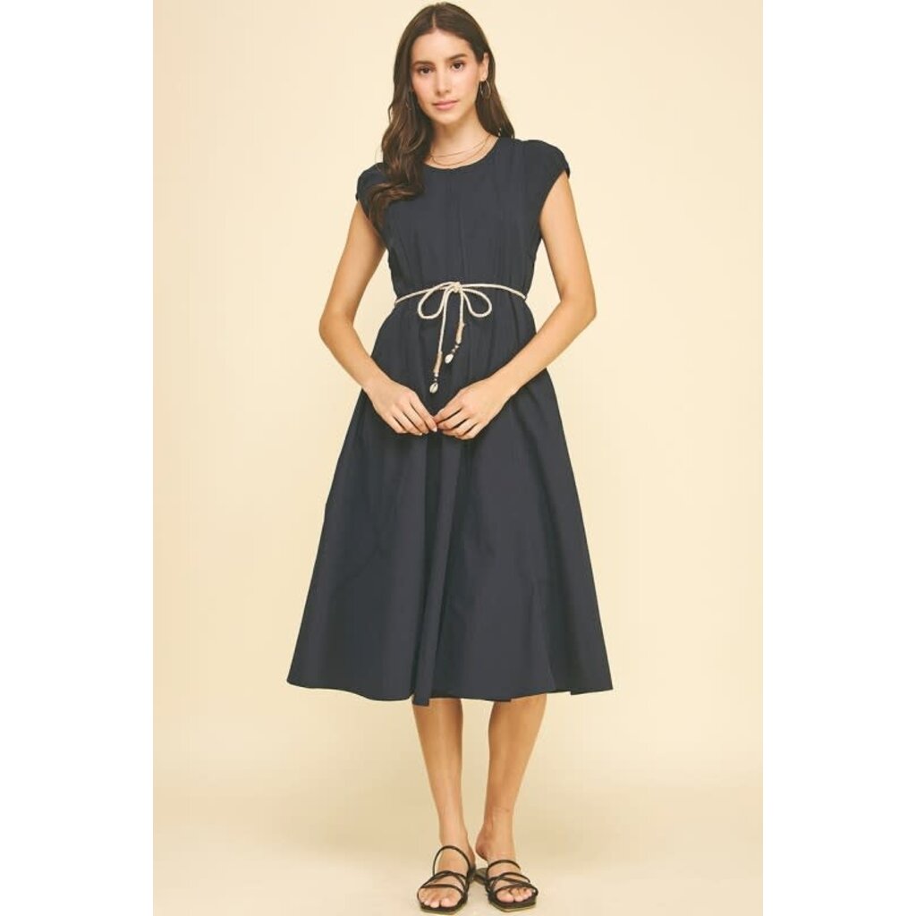 Pinch Pinch Midi Dress with Rope Belt
