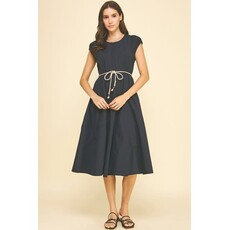 Pinch Pinch Midi Dress with Rope Belt