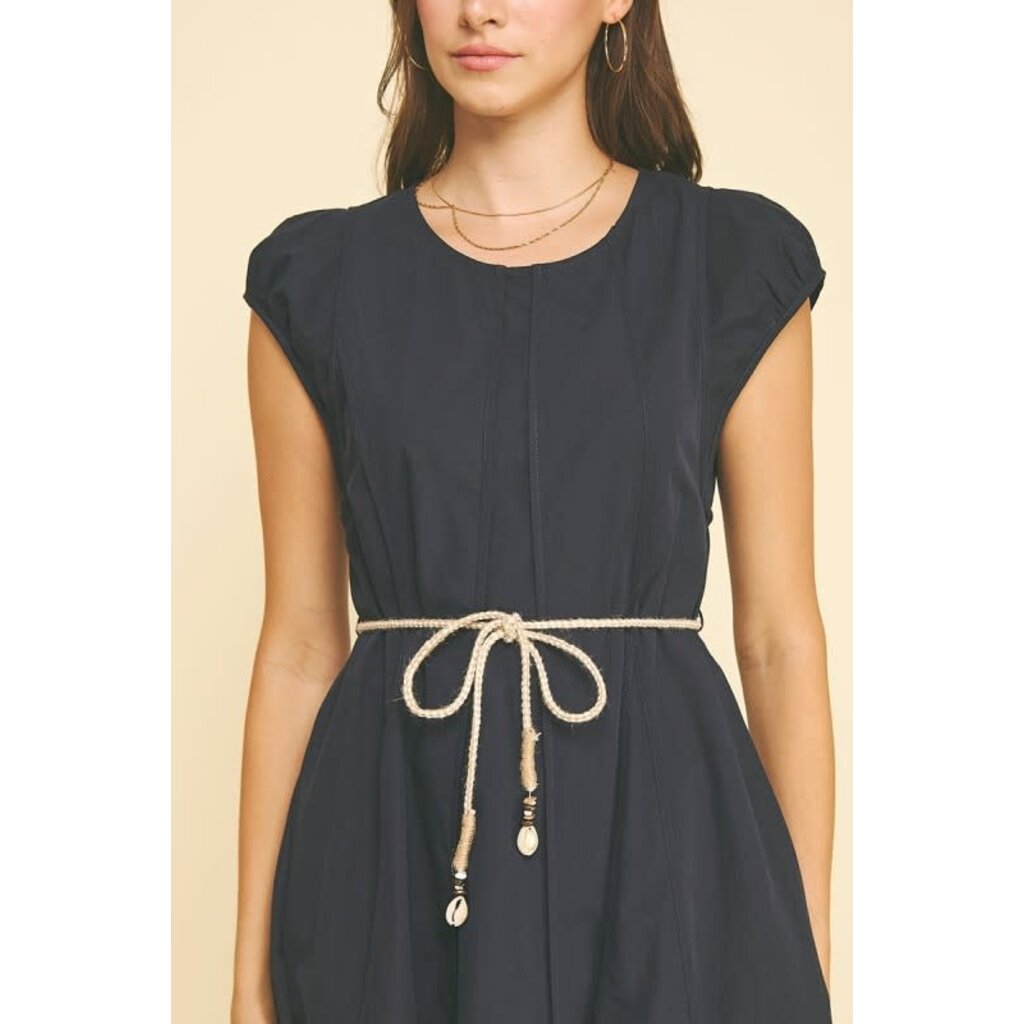 Pinch Pinch Midi Dress with Rope Belt